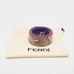 Pre Owned Fendi Grey/Blue Snakeskin Strap You Shoulder Bag Strap