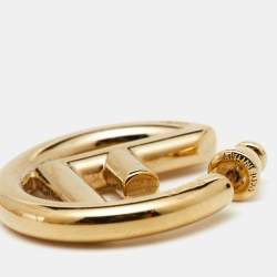Fendi F is Fendi Gold Tone Hoop Earrings