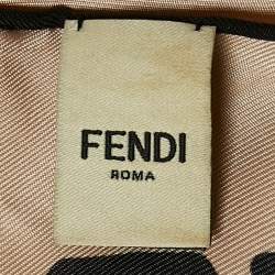 Pre Owned Fendi Pink Printed Silk Scarf