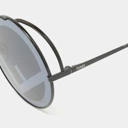Pre Owned Fendi Black FF 0285/S Round Sunglasses
