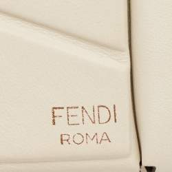 Fendi Off White Leather Mini Two Pocket Crossbody Bag