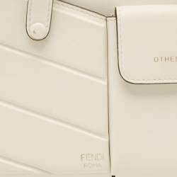 Fendi Off White Leather Mini Two Pocket Crossbody Bag