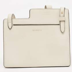 Fendi Off White Leather Mini Two Pocket Crossbody Bag