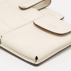 Fendi Off White Leather Mini Two Pocket Crossbody Bag