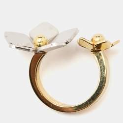 Fendi Flower Two Tone Cocktail Ring Size 51