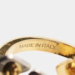 Fendi Flower Two Tone Cocktail Ring Size 51
