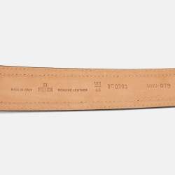 Pre Owned حزام فندي إبزيم حرف بي جلد لامع أسود 80 سم