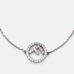 مملوكة مسبقًا Fendi F is Fendi Crystals Silver Tone Bracelet