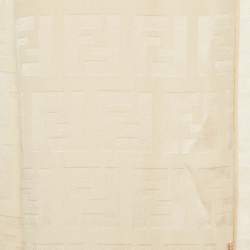 مملوكة مسبقًا Fendi Beige/Gold Zucca Print Silk Scarf