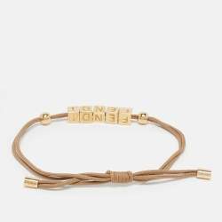Pre Owned Fendi Graphy Gold Tone Cord Bracelet