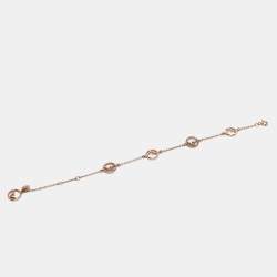 مملوكة مسبقًا Fendi F is Fendi Crystals Rose Gold Tone Logo Station Bracelet