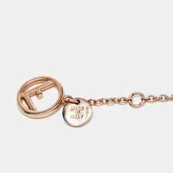 مملوكة مسبقًا Fendi F is Fendi Crystals Rose Gold Tone Logo Station Bracelet