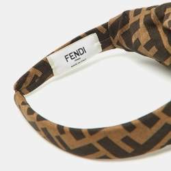 Fendi Brown Zucca Monogram Silk Knotted Head Band