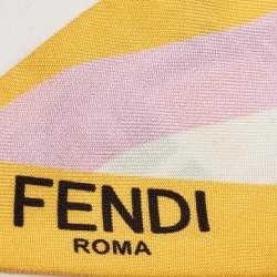 Pre Owned Fendi X Sarah Coleman Multicolor FF Print Silk Bandeau Scarf