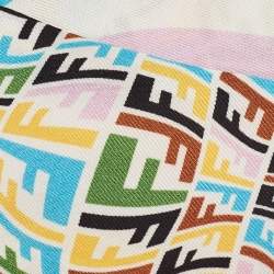 Pre Owned Fendi X Sarah Coleman Multicolor FF Print Silk Bandeau Scarf