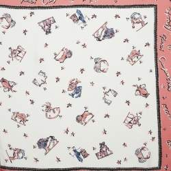 مملوكة مسبقًا Fendi Pink/White Silk Astrology Square Scarf