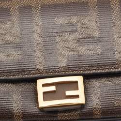 Fendi Tobacco Zucca Coated Canvas Nano Baguette Charm Bag