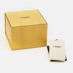 Pre Owned Fendi FF Enamel Gold Tone Bracelet M