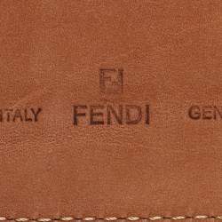 Fendi Brown Zucca Canvas FF Logo Buckle Belt 90 CM