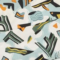 Pre Owned Fendi Blue Print Silk Rappy Bandeau Scarf