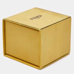Fendi FF Logo Forever Enamel Gold Tone Ring  Size 52