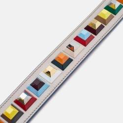 Fendi Grey Leather Multicolor Studded Strap You Shoulder Bag Strap