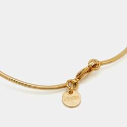 Fendi F is Fendi Gold Tone Narrow Bangle Bracelet L