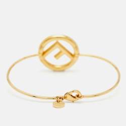 Fendi F is Fendi Gold Tone Narrow Bangle Bracelet L