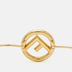 Fendi F is Fendi Gold Tone Narrow Bangle Bracelet L
