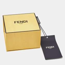 Fendi Karligraphy Gold Tone Pendant Necklace