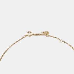 Fendi Karligraphy Gold Tone Pendant Necklace