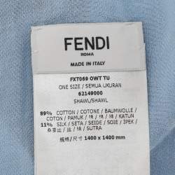 Fendi Blue FF Cotton Scarf