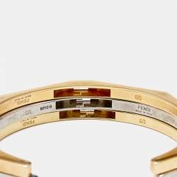 Fendi Baguette Bi-color Set of 3 Open Cuff Bracelet S