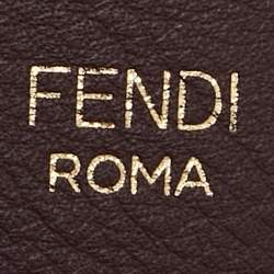 Pre Owned Fendi Olive Green/Maroon Leather Studded Strap You Shoulder Bag Strap