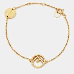 مملوكة مسبقًا Fendi F is Fendi Crystals Gold Tone Bracelet