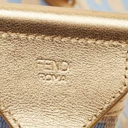 Fendi Beige/Blue Zucca Canvas and Leather Strap You Shoulder Bag Strap
