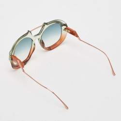 مملوكة مسبقًا Fendi Blue/Green Gradient FF316 Tropical Shine Aviator Sunglasses