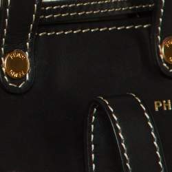 Fendi Black/Beige Leather and Zucca Canvas FF Logo Utility Accessory Belt