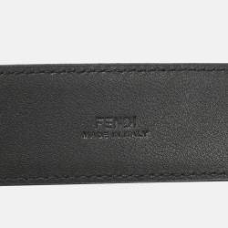 Fendi Black Leather FF Buckle Belt 65 CM