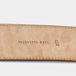 Fendi Brown/Black Zucca Embossed Leather F Buckle Belt 75 CM