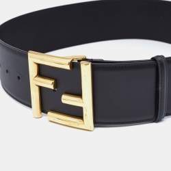 Pre Owned حزام فندي FF جلد ب بني 70 سم