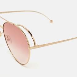 Fendi Pink/Gold Gradient FF0286/S Aviator Sunglasses