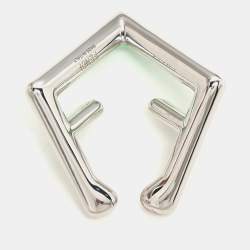 Pre Owned Fendi Green/Silver Palladium/Brass Fendi First Ear Cuff Earrings