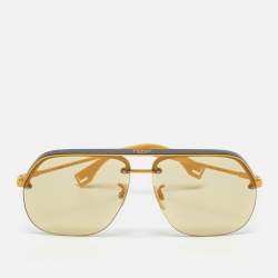 Fendi Yellow/Black FF M0095/G/S Frame Aviators Sunglasses