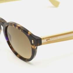 Fendi Tortoise Brown/Yellow Gradient FF 0085/S Round Sunglasses