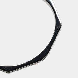 Pre Owned Fendi Baguette Silver Tone Open Cuff Bracelet