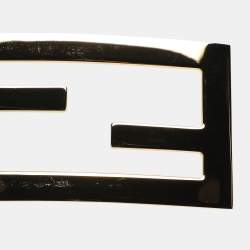 Pre Owned Fendi x Skims Green Leather Wide Waist Belt 65CM