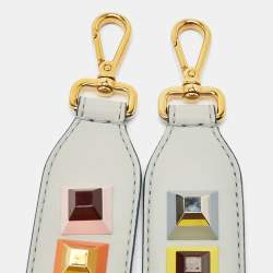 Fendi Blue Leather Multicolor Studded Strap You Shoulder Bag Strap