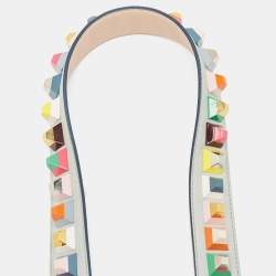 Fendi Blue Leather Multicolor Studded Strap You Shoulder Bag Strap