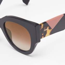 Pre Owned Fendi Black/Brown Gradient FF0264/S Cat Eye Sunglasses